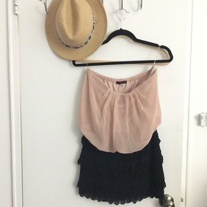 Strapless lace dress